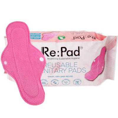 Repad Reusable Cloth Sanitary for Women Overnight Cloth Washable Super-Absorbent, Soft and Comfortable 10 Pads for moderate flow (Pink) Sanitary Pad (Pack of 7) |Lasts Up To 1 .5 Years