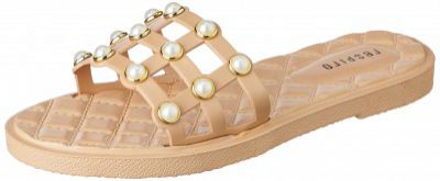 Respiro womens Black Womens Flats Sandal Slide Sandal