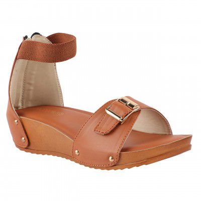Respiro womens Brown Women's Wedge Heels Sandal Heeled Sandal