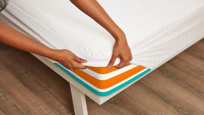 Restoria Home Linen Durable Waterproof Washable Noiseless Comfortable Soft & Breathable Premium Fitted Smooth Knitted Bamboo Cotton Mattress Dust Mites Protector Pad Cover (Single, 72x36)