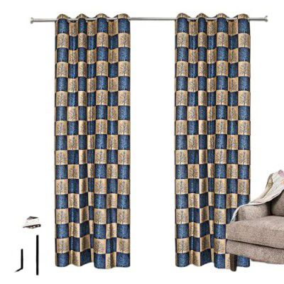 Restwell 2 Pieces Curtains Eyelets Polyester Window Fancy Curtain (5 Feet)