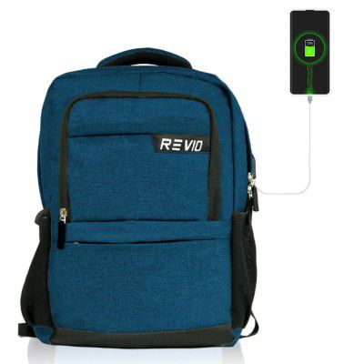 REVIO Laptop Bag for Men and Women - Backpack with USB Charging Port and Multiple Compartments, Travel Bag