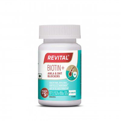 Revital Biotin+ with Amla and DHT Blockers for Hair Growth | 50 tablets