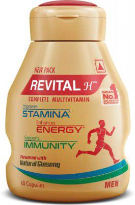 Revital H Multivitamin For Men With Natural Ginseng, 10 Vitamins & 9 Minerals  (60 Capsules)