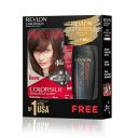 REVLON ColorSilk Hair Color with Keratin - 3RB Dark Mahogany Brown - (with Outrageous Shampoo 90 ml)...