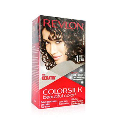 Revlon ColorSilk Permanent Hair Color For Women, Salon Perfect Hair Colour at Home with 100% Grey Coverage | Pro-Keratin & No Ammonia | Up to 8 Weeks of Colour | Shade - Dark Brown 3N (Pack of 1)