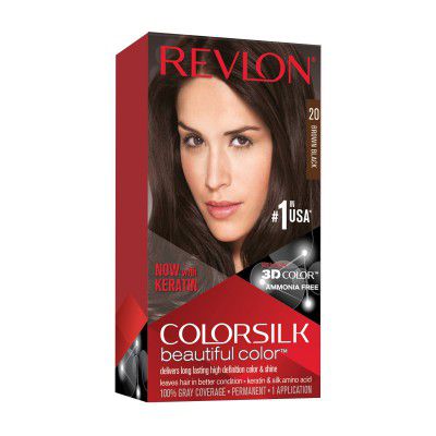 Revlon ColorSilk Permanent Hair Color For Women | Shade - Brown Black 2N