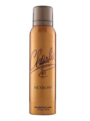 Revlon Women's Charlie Gold Perfumed Body Spray - 150ml, Fragrance of Jasmine, Rose, Sandalwood | Skin Friendly And Long Lasting | Gold, 