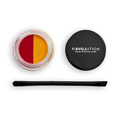Revolution Relove Water Activated Eye Liner Double Up Long Stay Smudge-Proof Red & Yellow (Red & Yellow)