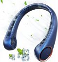 REXERA Portable Rechargeable Neck Fan 20Hrs Play 9000mAh USB Charging Battery Bladeless Neck Fan Smart Mini Hand Free 3 High Speed Fan Low Noise 360° Cooling NECK FAN (Blue)...