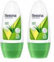 Rexona Aloe Vera Underarm Roll On Deodorant For Women, Antiperspirant, Removes Odour, Keeps Skin Fresh & Clean, Alcohol Free, Skin Friendly, 50 ml (Pack of 2)...