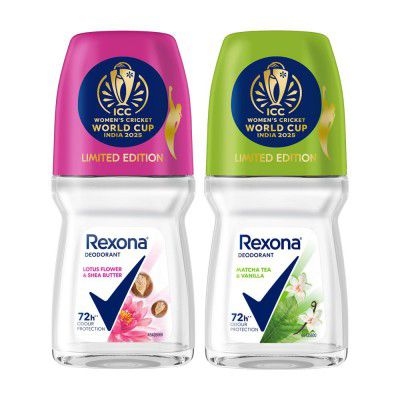 Rexona Lotus Flower & Shea Butter and Matcha Tea & Vanilla Antiperspirant Roll-On |50 ML (Pack of 2)