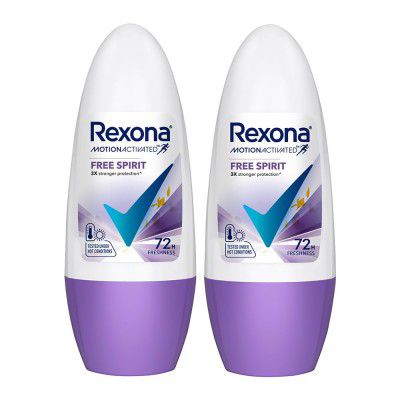 Rexona Motion Activated Roll-On | Free Spirit Underarm Deodorant for Women | 45 ML (Pack of 2)