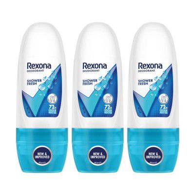 Rexona Shower Fresh Underarm Roll-On Deodorant for Women | 25ML (Pack of 3)