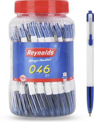 Reynolds 046 Ball Pen (Pack of 50, Ink Color - Blue)