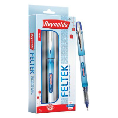 Reynolds FELTEK 1 CT BOX - BLUE| Smooth Ball Pens | Professional Ball pens with superior writing experience| Ball Pens for swift writing