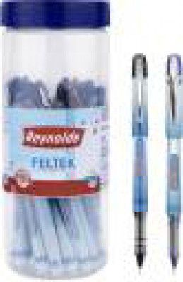 Reynolds Feltek Roller Ball Pen  (Pack of 12, Ink Color - Blue Black)