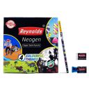 Reynolds Pencil Eraser Sharpener Combo Pack I Stationery Gift Pack I Pencil Eraser Sharpener Return Gift Set I Pencil with Eraser and Sharpener Set...