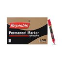 Reynolds Permanent Marker For Office and Home Use I Leak Proof Marker Pens with Unique Tip Stopper System - 10CT Red...