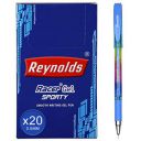 Reynolds Racer Gel Sporty Gel Pen - 20 Count | Needle Point (0.5mm) | Blue Ink...