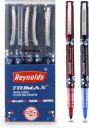 Reynolds Trimax Pens Pouch - Blue, Black & Red Gel Pen (Pack of 5, Multicolor)...