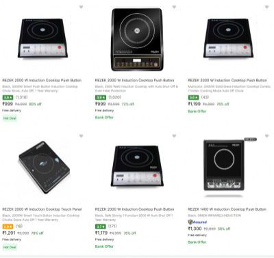 Rezek Induction Cooktops Start at Rs.999