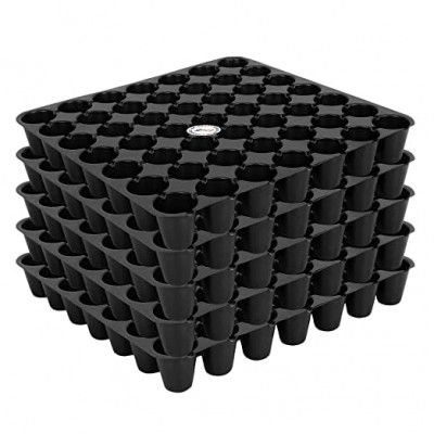 RHT Balaji Trading Company Agriculture Garden Plastic Seed Germination Seedling Tray (Black 50 Cavity), 2 Pieces