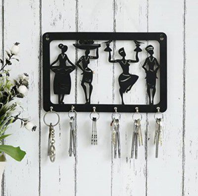RHT MDF Wooden Wall Mounted Designer Key Holders | Organizer for Home | Office(Rajasthani Wall)
