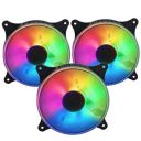RiaTech 3 Pack RGB LED Series 120mm Case Fan For Pc, 1500 RPM, PWM connector Unique Ultra Quiet Long Life Gaming Cpu Cooler Fan - 4pin Molex connector...