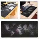 RiaTech Large Size (600mm x 300mm x 2mm) World Map Print Extended Gaming Mouse Pad with Stitched Embroidery Edges, Non-Slip Rubber Base Computer Waterproof Keyboard Pad for Office & Home - Black...