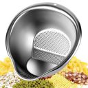 Rice Washing Bowl with Side Drainer Strainer Small Quinoa Washer Bowl, Stainless Steel Colander - Versatile Kitchen Tool...