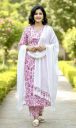 RICF ROYALS INDIA FASHION COLLECTION Women Kurti Palazzo Dupatta Set...