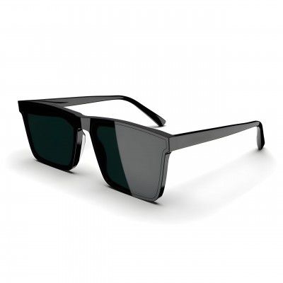 RICHORS Square Black Non-Polarized Sunglasses For Men And Women Unisex Medium
