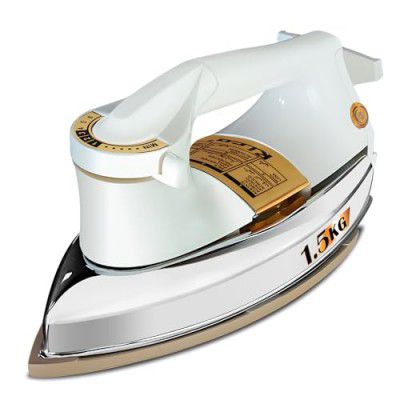 Rico 1000W 1.5KG Heavy Weight Dry Iron With 2 Years Replacement Warranty | Japanese Quick Heat Technology with Advance Sole Plate Iron Press | Shock Proof Iron Box for Clothes | Made In India - AI11