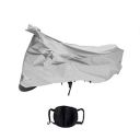 Riderscart 100% Waterproof, Dustproof & UV Protection Bike Cover Combo with Pollution Mask and Storage Bag Body Covers for Hero Duet - Silver...