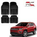 Riderscart (4 Pcs) Full Set Ridged Heavy Duty Anti- Slip Car Rubber Floor/Foot Mat for Jeep Compass (Non-Slip Black) with Warranty...
