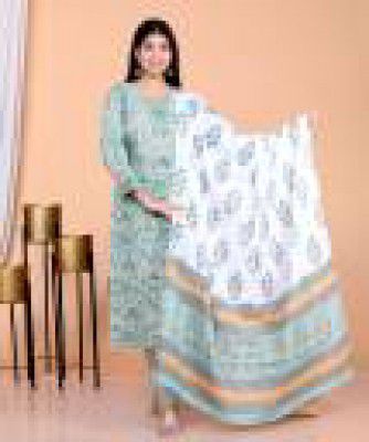 RIGDOM  Women Pure Cotton Kurta Pant Dupatta Set