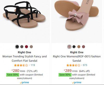 Right One Woman's Sandle Upto 70% Off + 30% Coupon