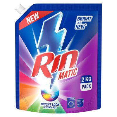 RIN Matic Liquid Detergent, 2Kg, for Front Load Washing Machines