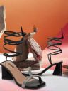 RINDAS Women Black Heels Sandal...