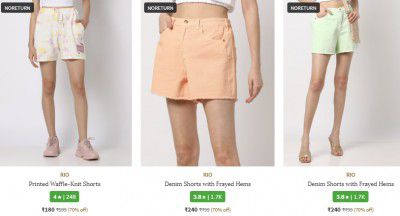 RIO Women's Shorts Starting @ ₹180/-