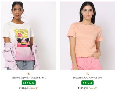 RIO Women's T-shirts Starting @ ₹120/-