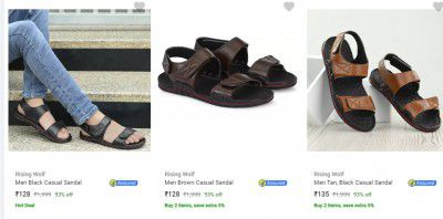Rising Wolf Sandals from ₹128 | Up to 93% off