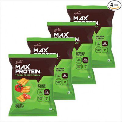 RiteBite Max Protein Chips (Spanish Tomato 60g - Pack of 4)