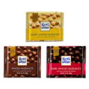Ritter Sport Hazelnut Chocolates, (White Whole Hazelnut + Milk Whole Hazelnut + Dark Whole Hazelnut) 100g each - Pack of 3 | Nutritious and Nutty Crunch...