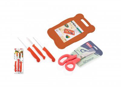 Ritu Chopping Board Wooden No.1 & 3 Pcs Knife Set