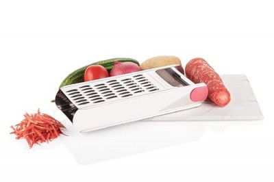 Ritu J-351 Jumbo Slicer,2 in-1 Stainless Steel Vegetable Potato Chips Wafer Slicer, Jumbo Slicer Crusher Grater Sharp Cutter - Silver