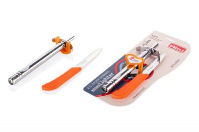 Ritu Stainless Steel Gas Lighter with Free Knife, Modern Style, Color May Vary