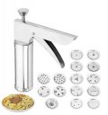 Ritu Stainless Steel Kitchen Press with Different Types of Jalies, Murukku Maker/Bhujiya Maker/Noodles/Cookies/Namkeen/Chakali Maker/Sev Maker/Farsan Maker/Gathiya Maker...