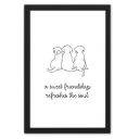 Ritwikas Minimal Abstract Wall Art Of Friendship Quote With Dogs With Frame for Home and Office Decor | 9.5 inch x 13.5 inch | Black And White | Digital Painting (17 - FRIENDSHIP)...